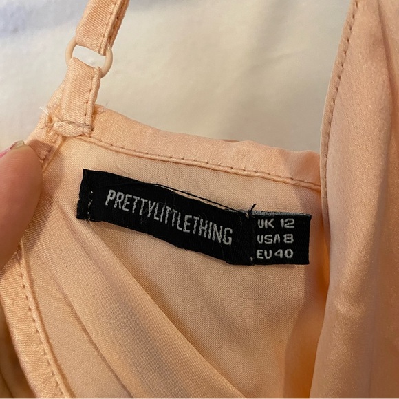 Pink Satan tie waist PJ romper - Picture 5 of 5